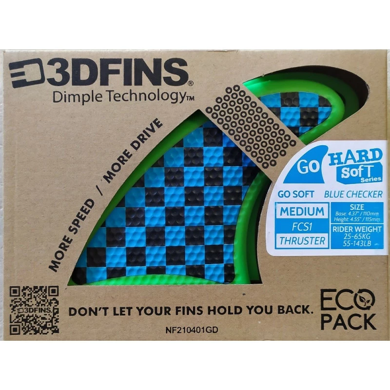 Ailerons Thruster 3DFINS FCS1 Blue Checker 1 Ailerons Thruster 3DFINS FCS1 Blue Checker