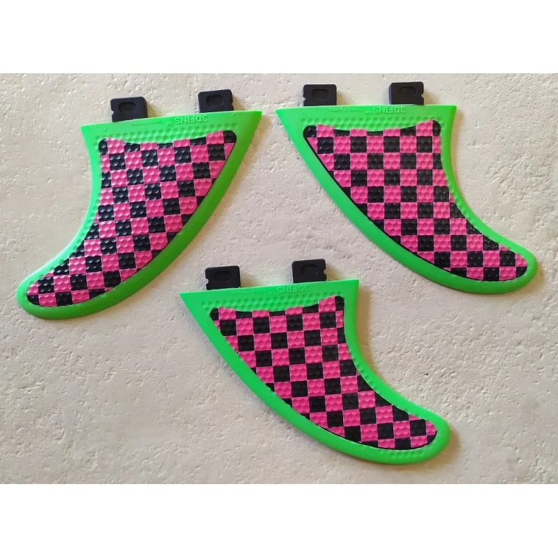 Ailerons Thruster 3DFINS FCS1 Pink Checker 2 Ailerons Thruster 3DFINS FCS1 Pink Checker – Image 2