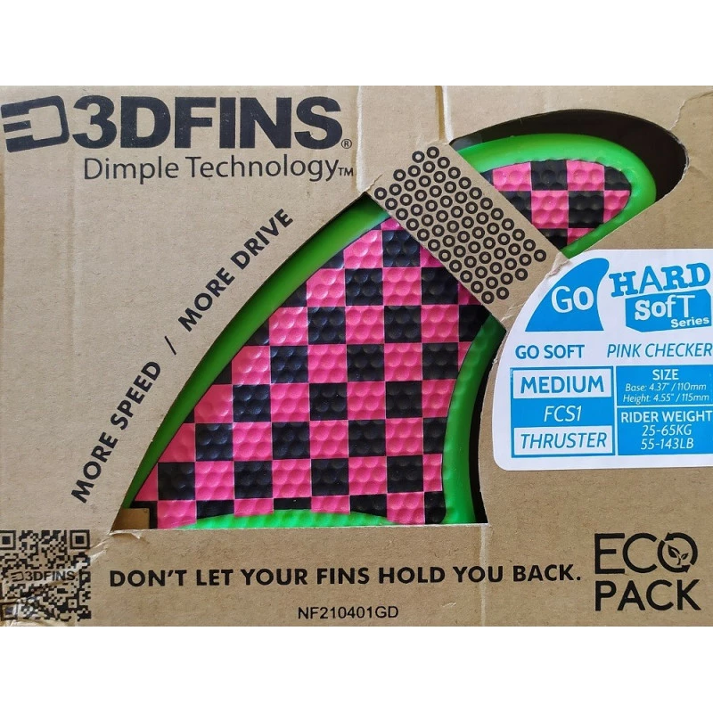 Ailerons Thruster 3DFINS FCS1 Pink Checker 1 Ailerons Thruster 3DFINS FCS1 Pink Checker